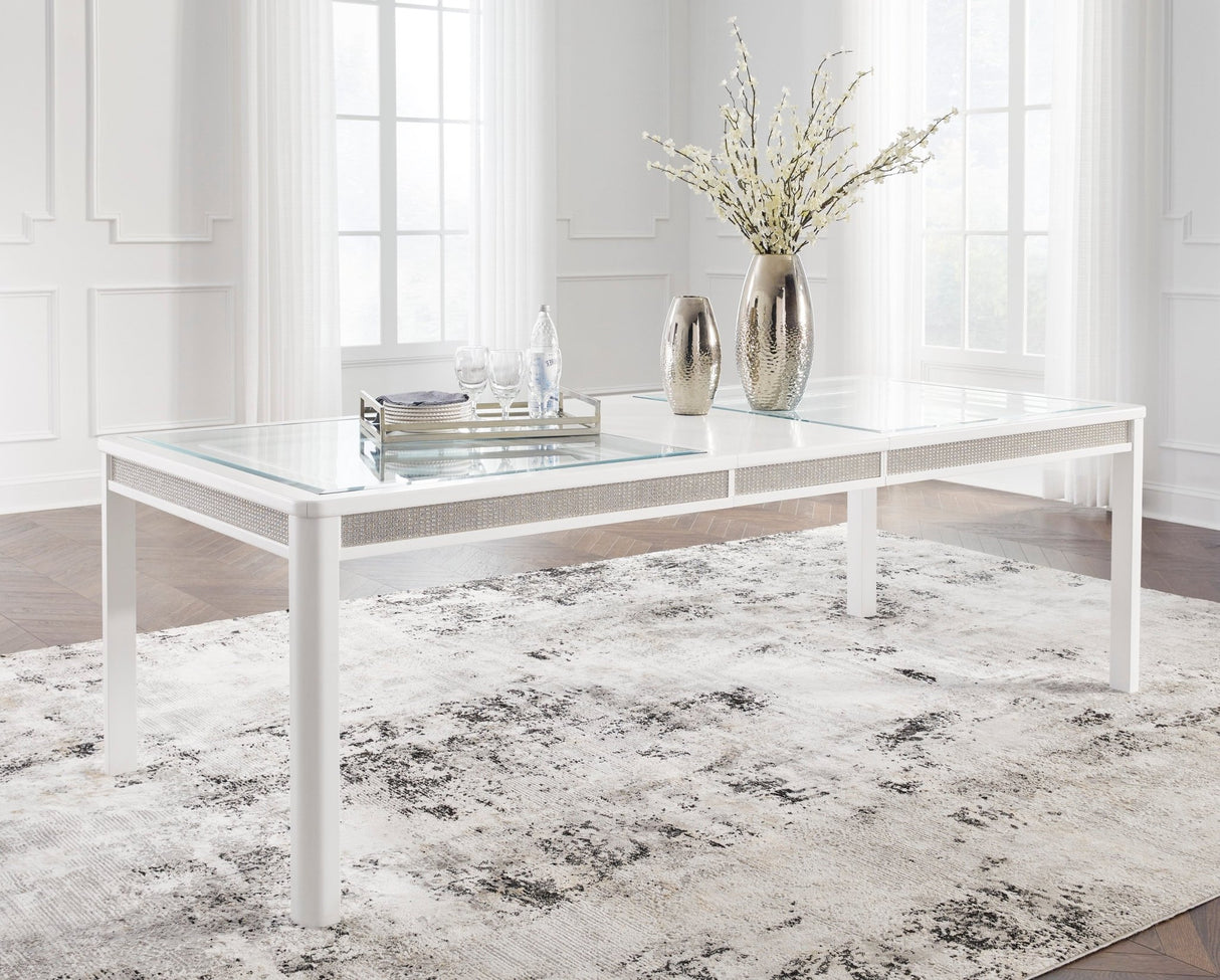 Chalanna Rectangular Dining Table - White | Ashley - Home Elegance USA