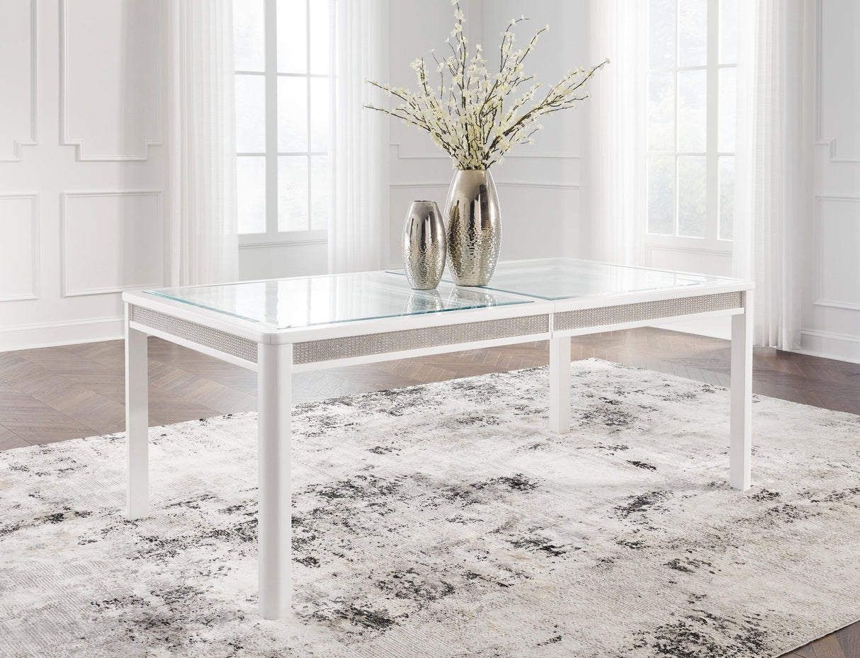 Chalanna Rectangular Dining Table - White | Ashley - Home Elegance USA