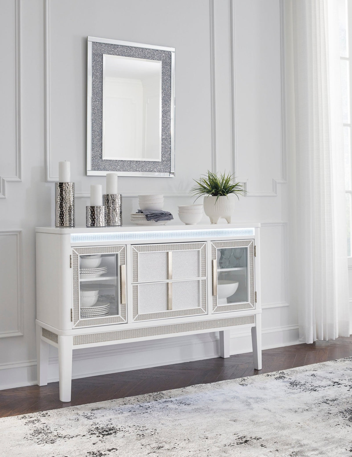 Chalanna Dining Room Server - White | Ashley - Home Elegance USA - 4