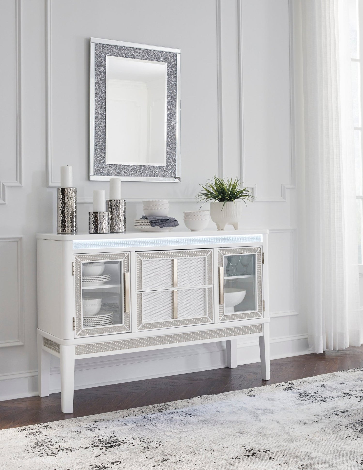 Chalanna Dining Room Server - White | Ashley - Home Elegance USA - 4