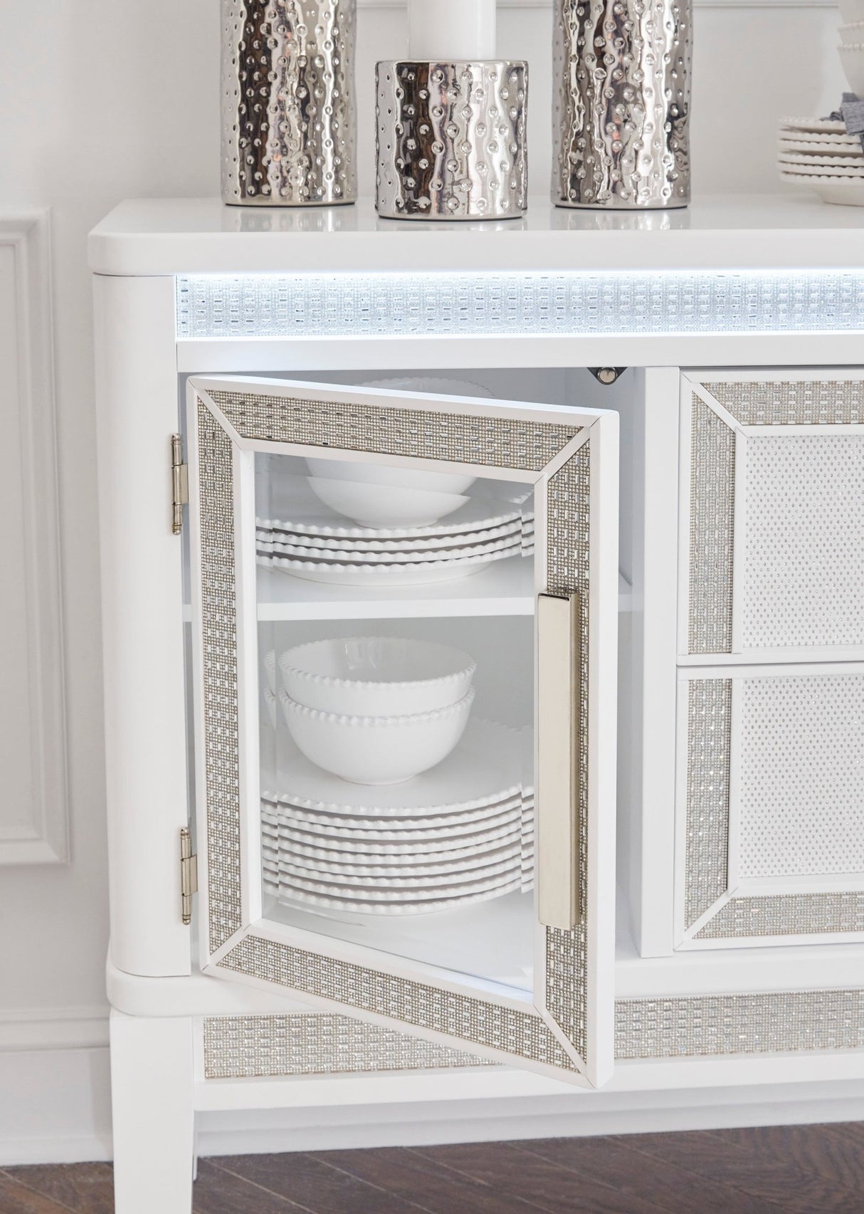 Chalanna Dining Room Server - White | Ashley - Home Elegance USA - 5
