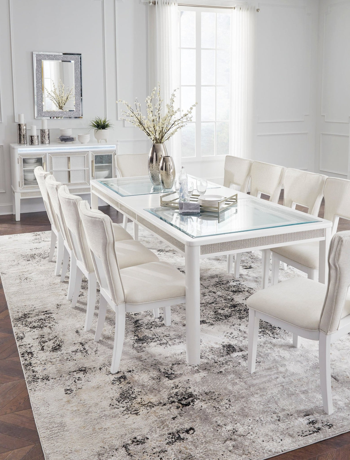 Chalanna Rectangular Dining Table - White | Ashley - Home Elegance USA