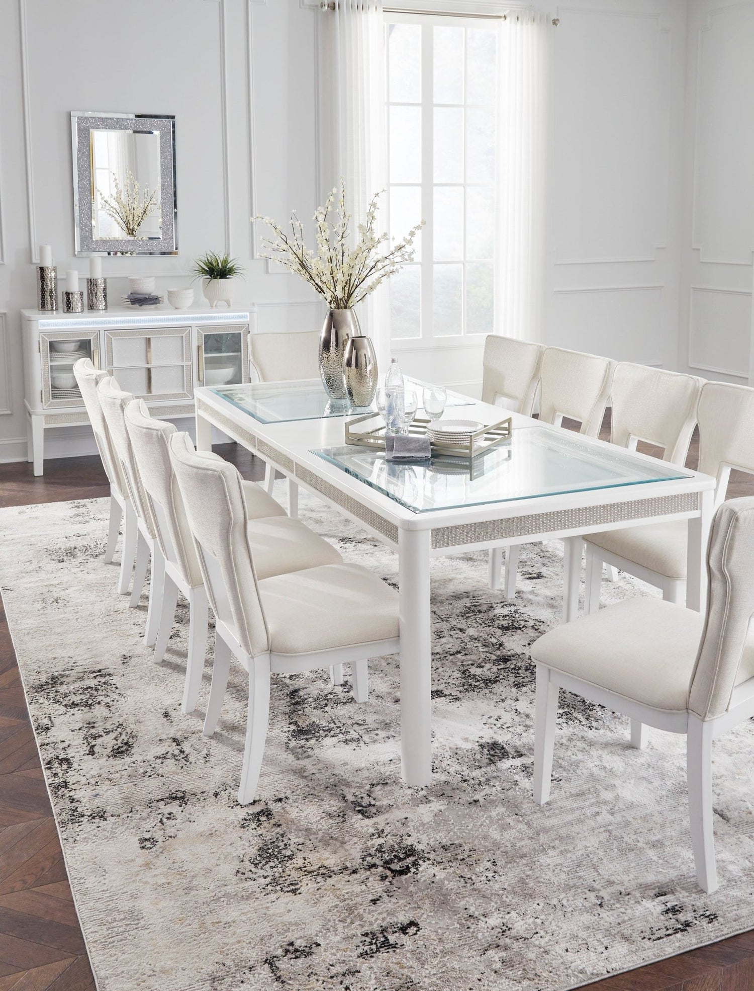 Chalanna Rectangular Dining Table - White | Ashley - Home Elegance USA
