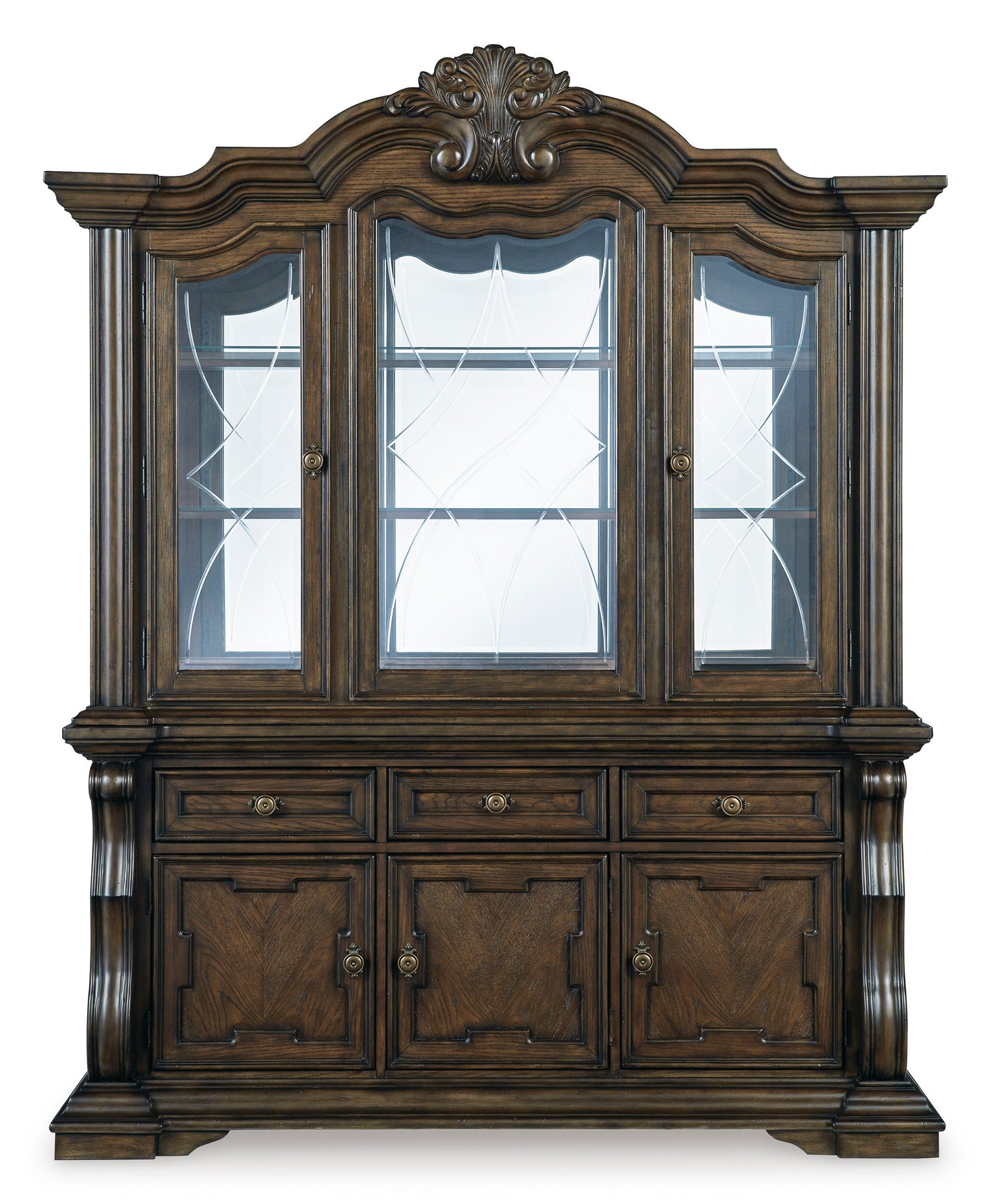Ashley Dark Brown Maylee D947D1 Dining Buffet and Hutch - Home Elegance USA