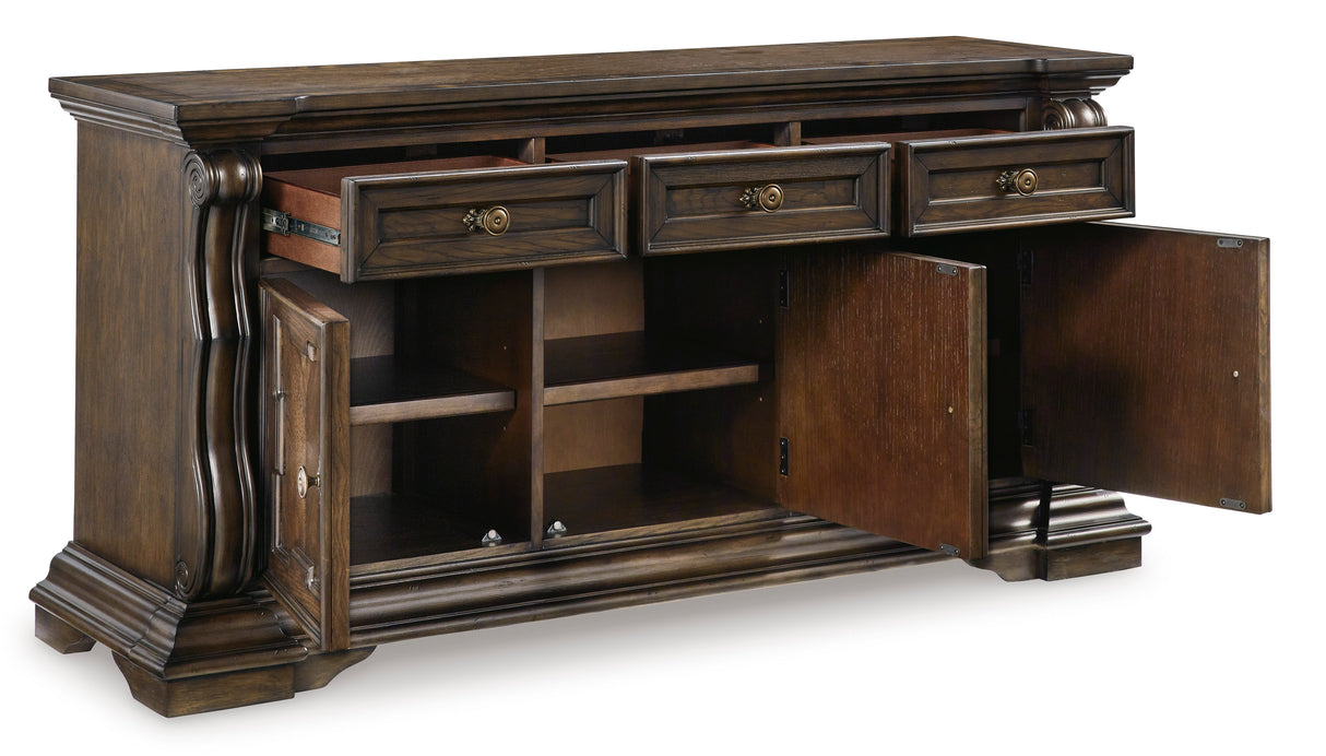 Ashley Dark Brown Maylee D947D1 Dining Buffet and Hutch - Home Elegance USA
