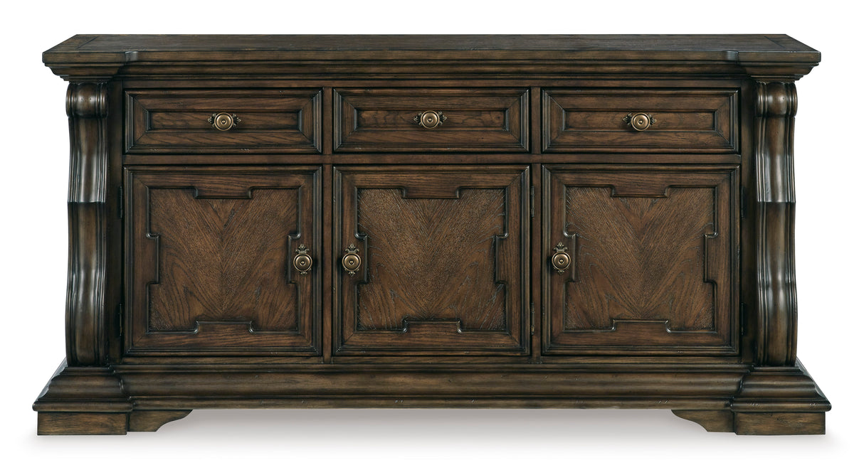 Ashley Dark Brown Maylee D947D1 Dining Buffet and Hutch - Home Elegance USA
