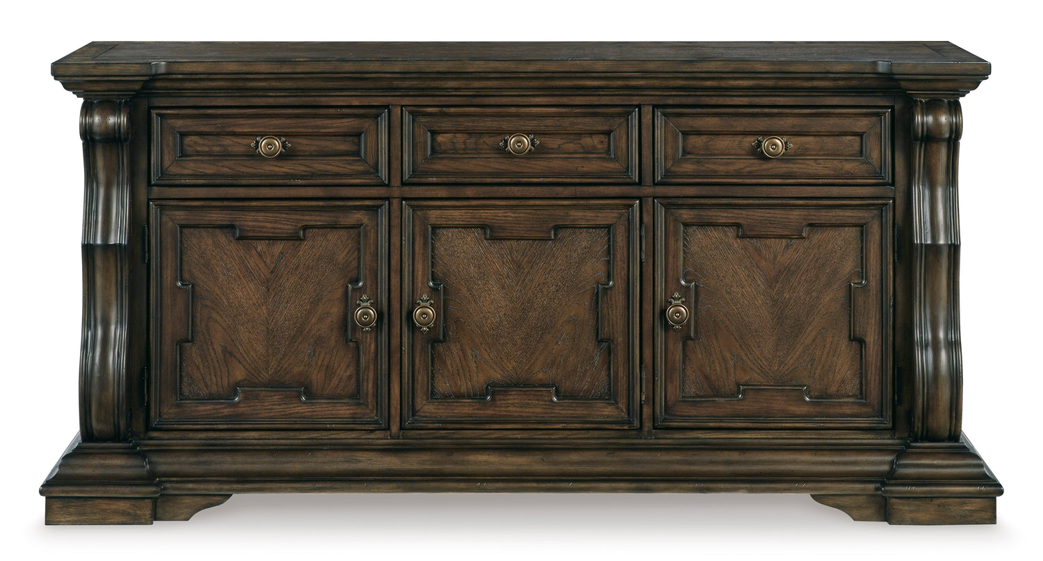 Ashley Dark Brown Maylee D947D1 Dining Buffet and Hutch - Home Elegance USA