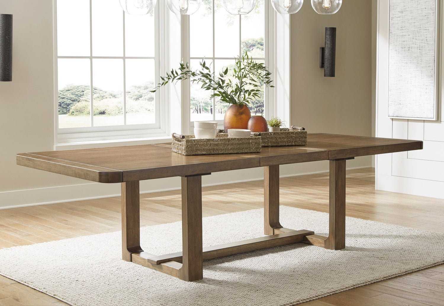 Dining Room Extension Table Cabalynn Light Brown Wood - Ashley | Home Elegance USA