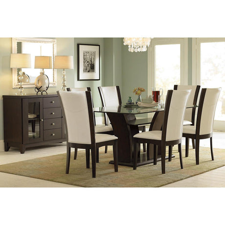 Daisy Rectangular Glass Top Dining Room Set In Espresso | Homelegance | Home Elegance USA