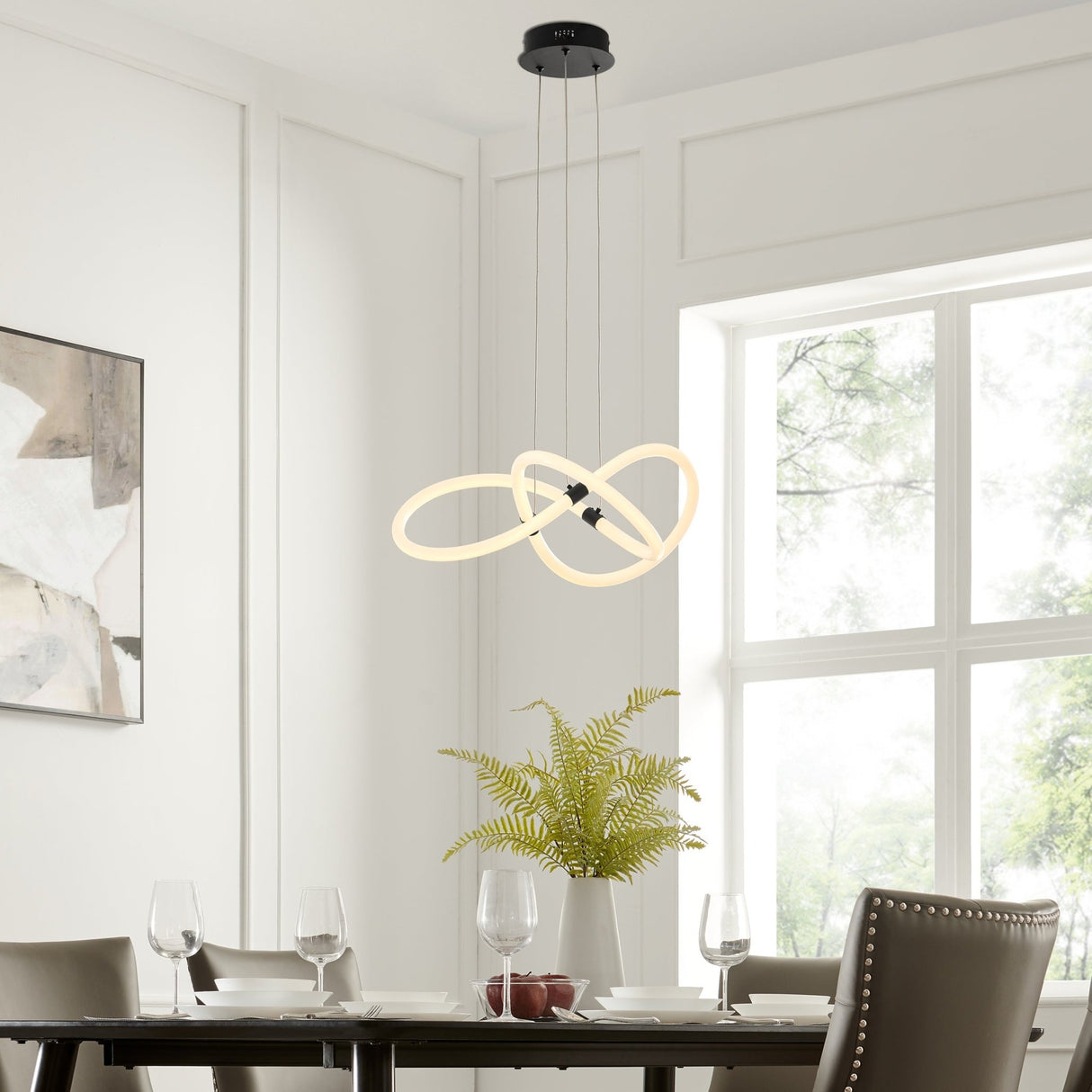 Daisy Led Adjustable Chandelier // Matte Black | Finesse | Home Elegance USA