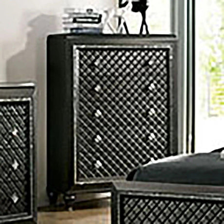 Demetria Metallic Gray Chest | Home Elegance USA