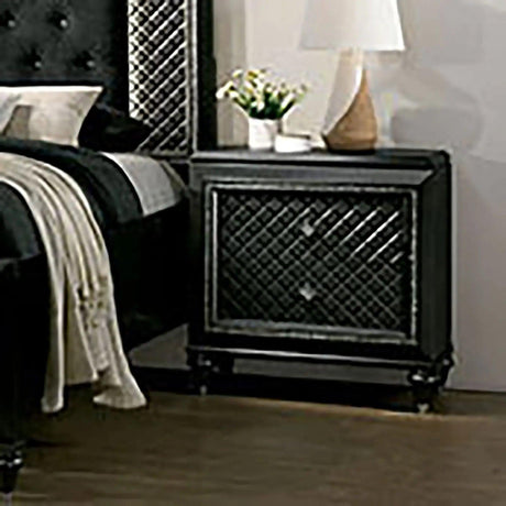 Demetria Metallic Gray Night Stand | Home Elegance USA