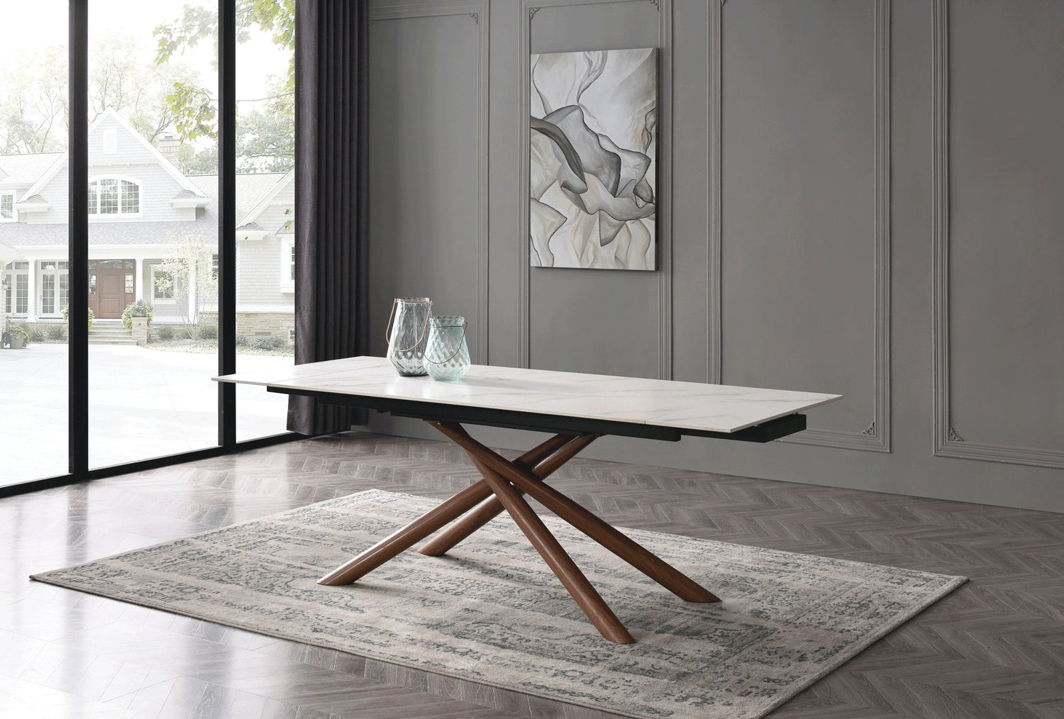 9063 Dining Table 63 W/2X12" Extension - 9063Diningtable63 | ESF | Home Elegance USA