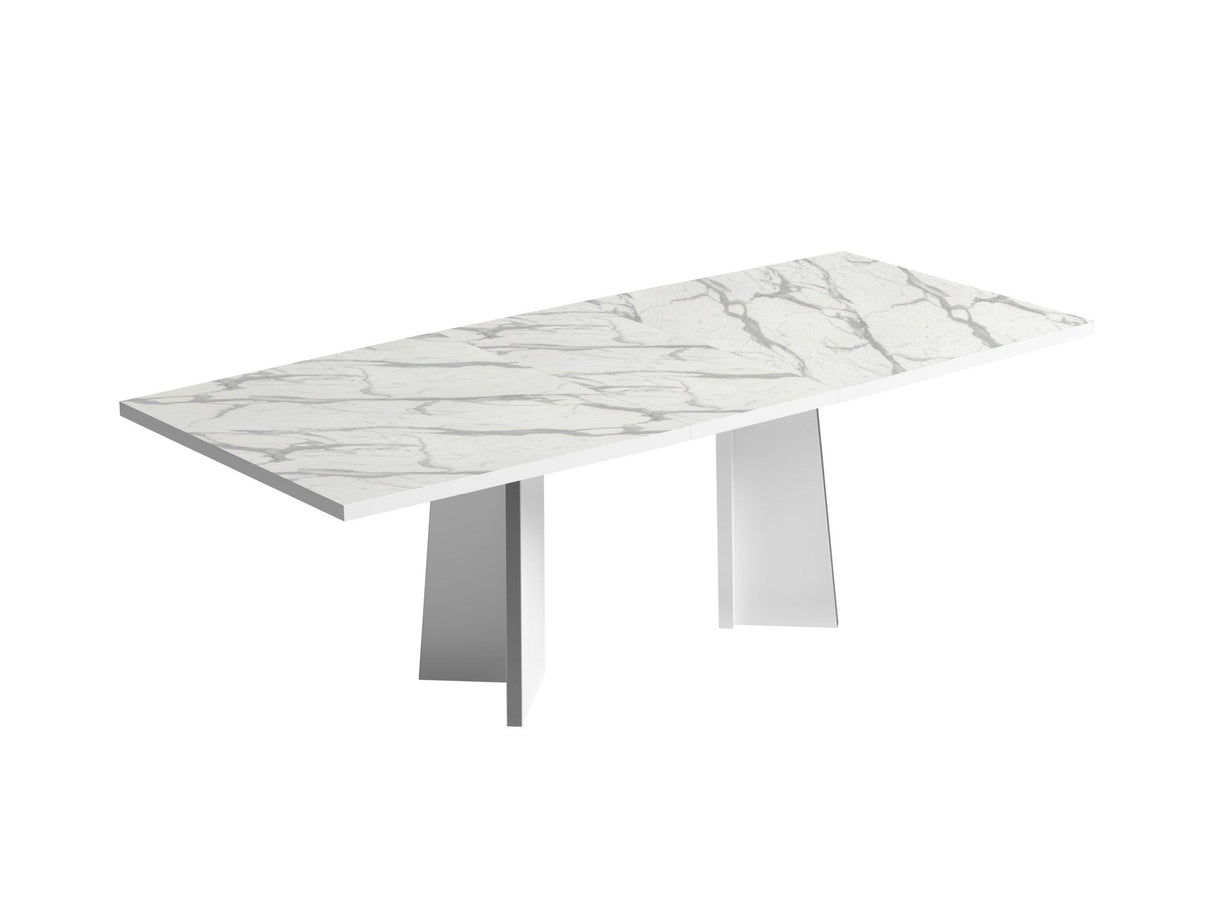 Carrara Dining Table With 18'' Extension - Carraratable | ESF | Home Elegance USA