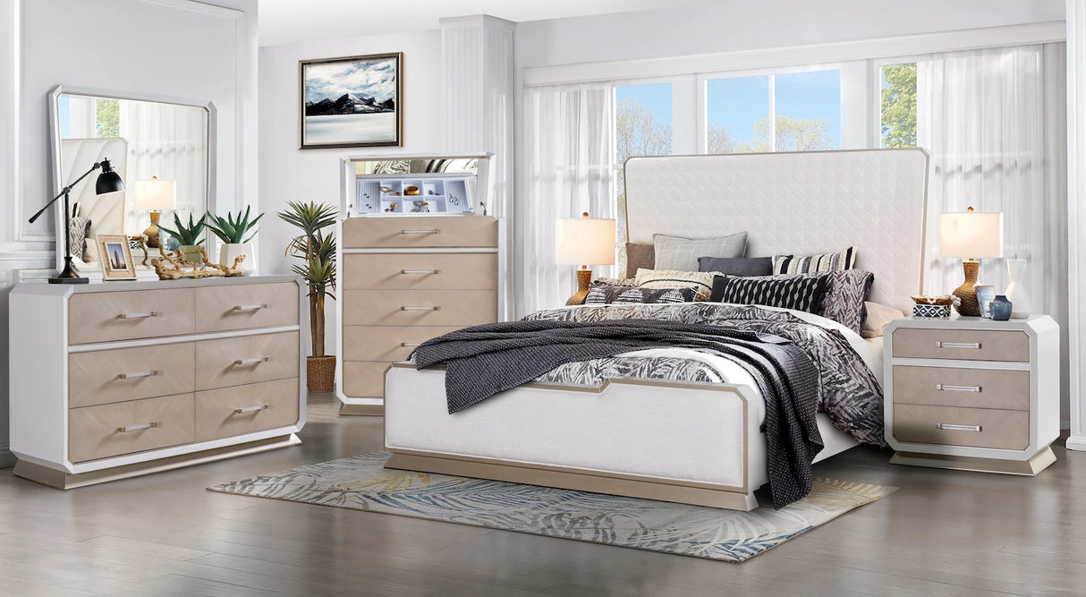 Dior Bedroom Set in Two-Tone Luxury Finish – Cosmos Furniture - sold by Home Elegance USA