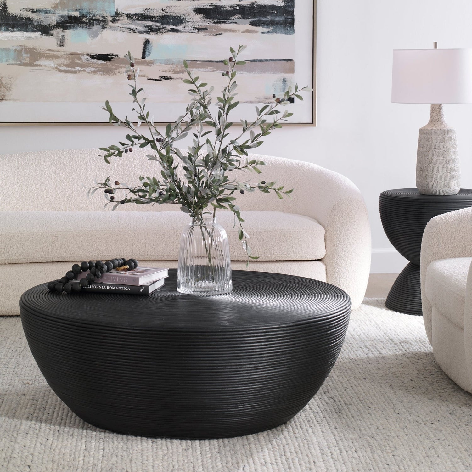 Bongo Black Rattan Coffee Table | Uttermost | Home Elegance USA