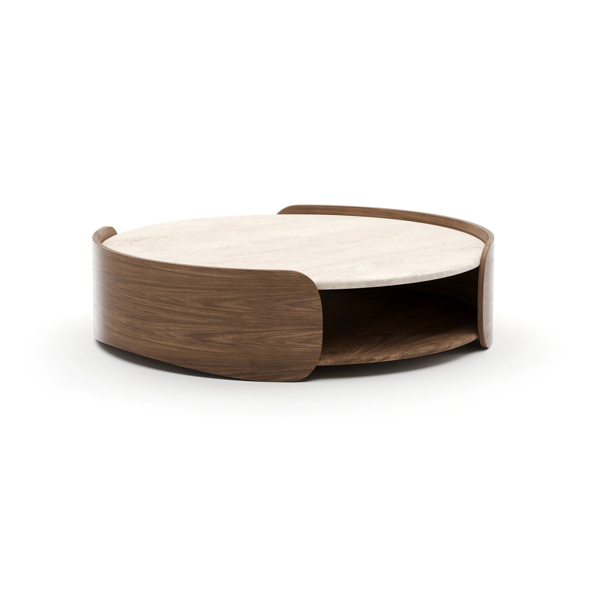 Fleur Open Cocktail Table with Travertine Top | Caracole Classic