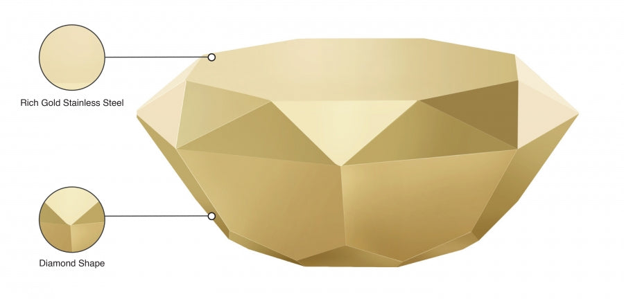 Gemma Coffee Table In Gold - 222Gold-C | Meridian - Home Elegance USA