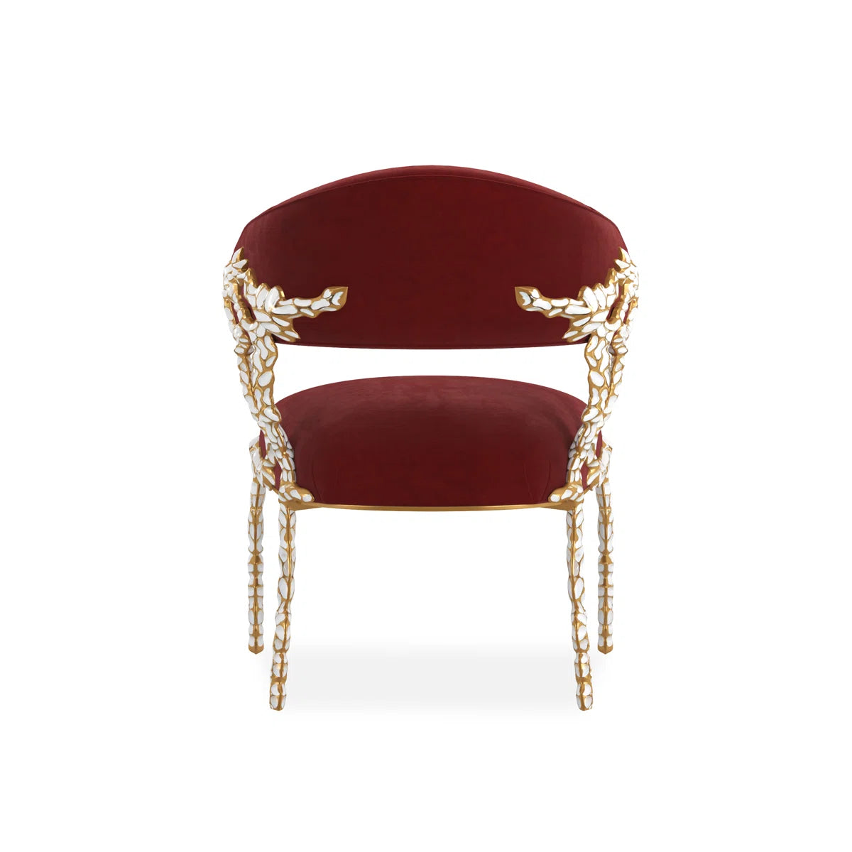 Glimmer of Hope Chair, Gold Brush Frame, Plush Upholstery | Caracole