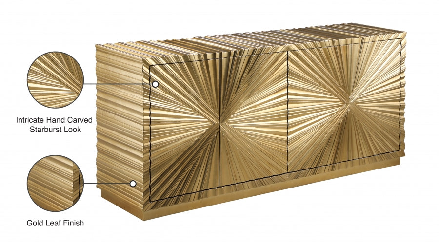 Golda Sideboard-Buffet In Gold - 324 | Meridian - Home Elegance USA