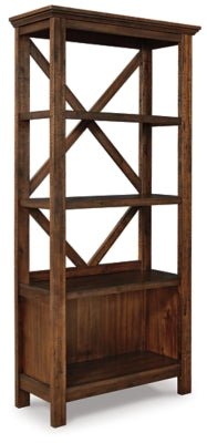 Ashley Rustic Brown Baldridge Large Bookcase | Home Elegance USA