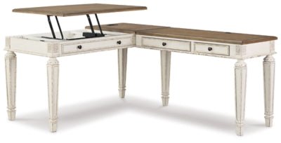 Ashley White/Brown Realyn H743H2 2 - Piece Home Office Desk | Home Elegance USA