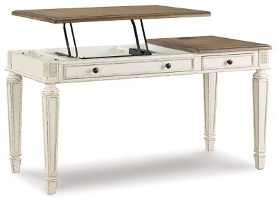 Ashley White/Brown Realyn Home Office Lift Top Desk | Home Elegance USA