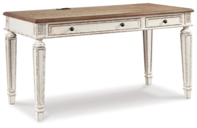 Ashley White/Brown Realyn Home Office Desk | Home Elegance USA