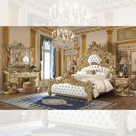 HD-8086 Bedroom Set in Gold Finish by Homey Design