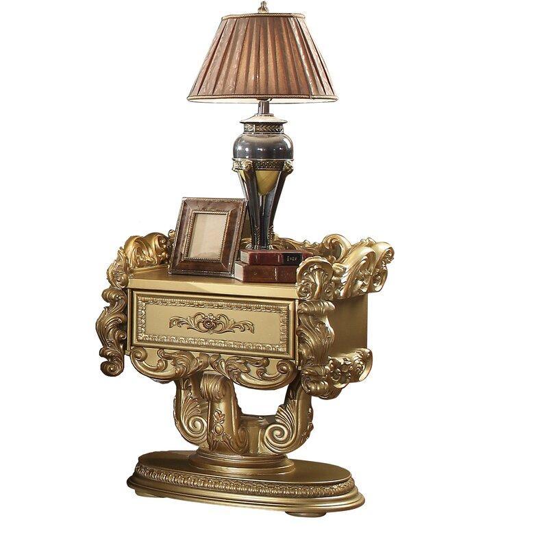 HD-8086 Bedroom Set in Gold Finish by Homey Design