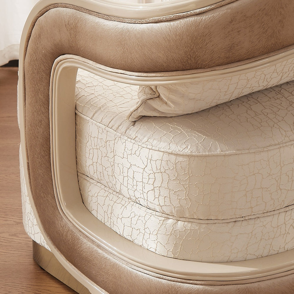 HD-9004 Sofa Set – Luxury Upholstered Sofa with Gold Accents | Home Elegance