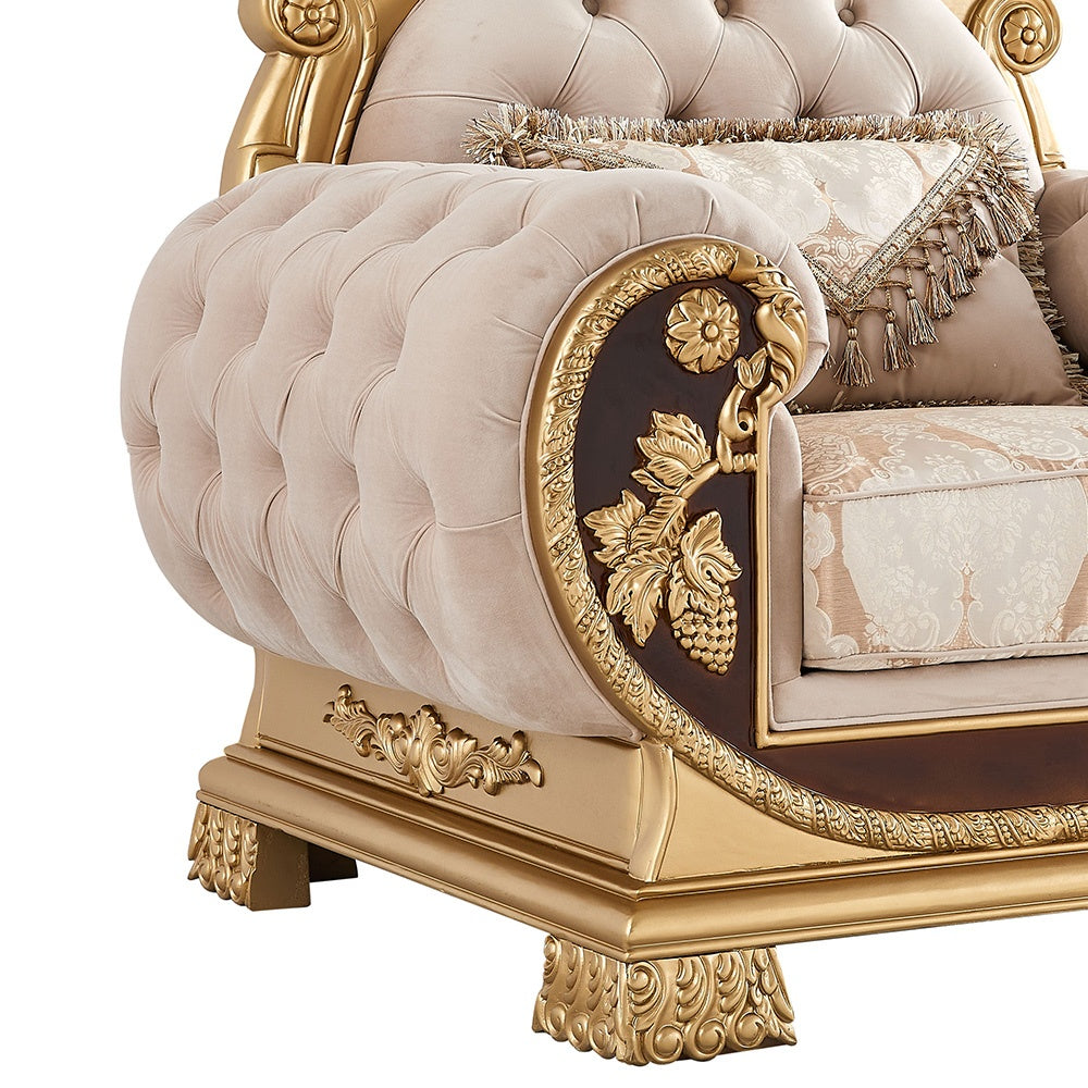 HD-9016 Living Room Set Fabric Upholstered with Solid Wood Frame | Homey Design