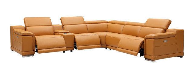Hartley 6-Piece Sectional Leather w/3 Power Recliners | BH Design - Home Elegance USA