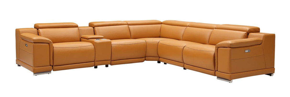 Hartley 6-Piece Sectional Leather w/3 Power Recliners | BH Design - Home Elegance USA