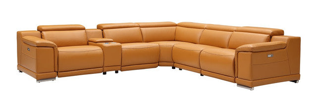 Hartley 6-Piece Sectional Leather w/3 Power Recliners | BH Design - Home Elegance USA