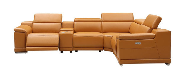 Hartley 6-Piece Sectional Leather w/3 Power Recliners | BH Design - Home Elegance USA