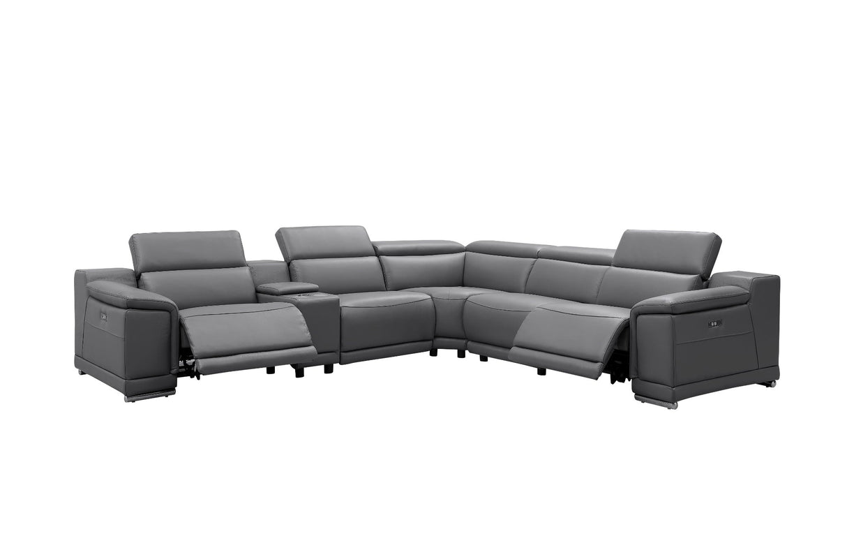 Hartley 6-Piece Sectional Leather w/3 Power Recliners | BH Design - Home Elegance USA