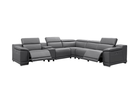 Hartley 6-Piece Sectional Leather w/3 Power Recliners | BH Design - Home Elegance USA