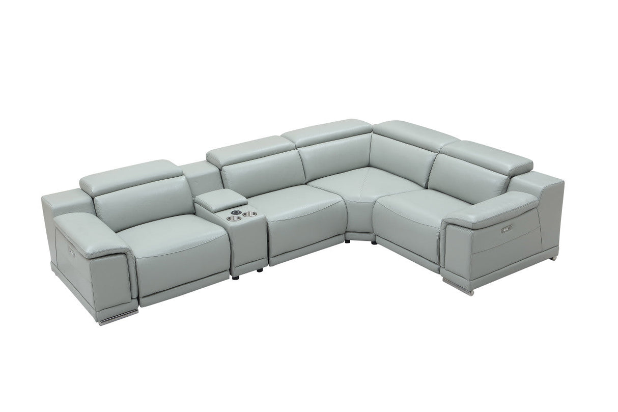 Hartley 6-Piece Sectional Leather w/3 Power Recliners | BH Design - Home Elegance USA