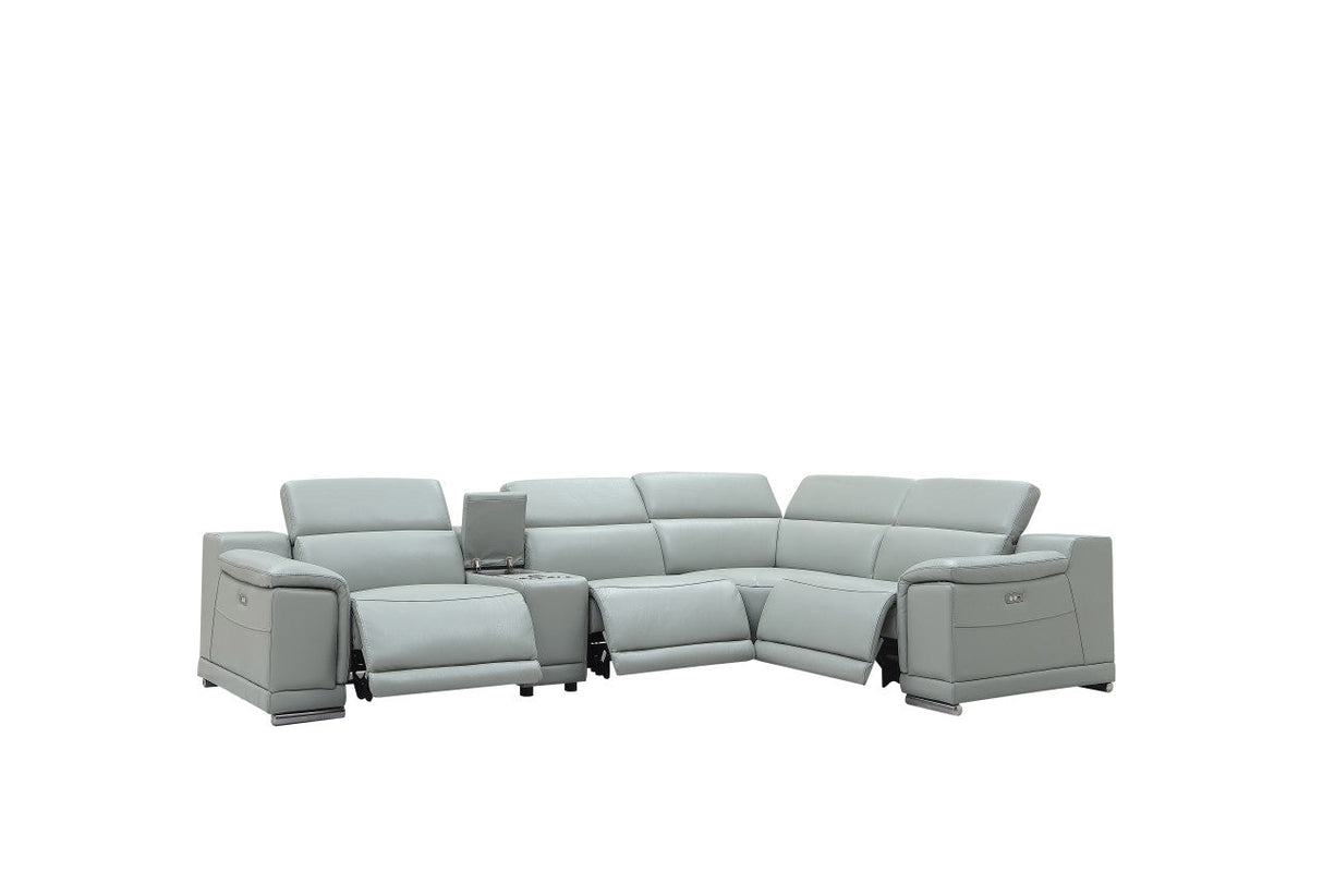 Hartley 6-Piece Sectional Leather w/3 Power Recliners | BH Design - Home Elegance USA