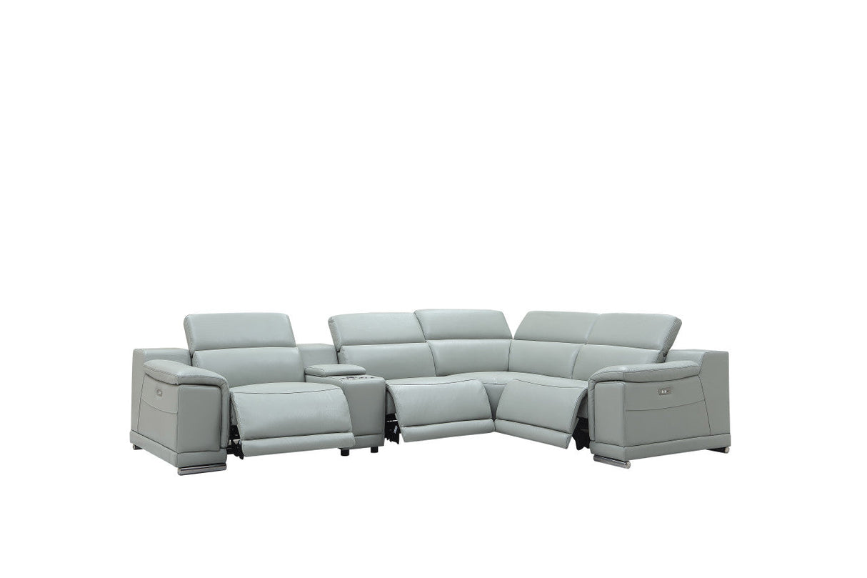 Hartley 6-Piece Sectional Leather w/3 Power Recliners | BH Design - Home Elegance USA