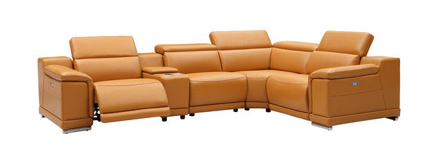 Hartley 6-Piece Sectional Leather w/3 Power Recliners | BH Design - Home Elegance USA