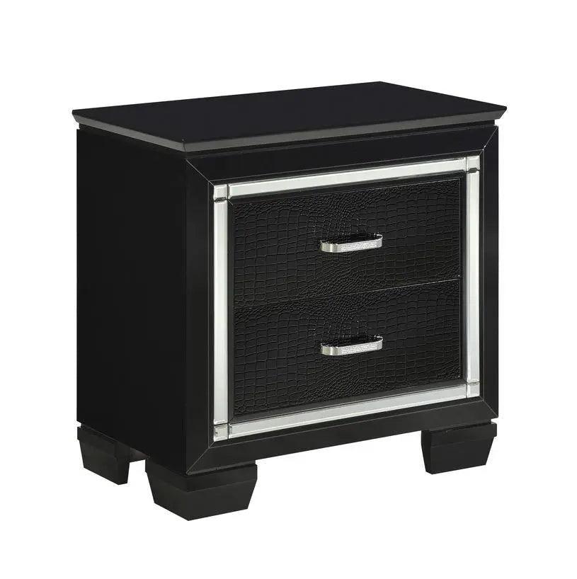 Allura Nightstand In Black 1916Bk - 4 | Homelegance | Home Elegance USA