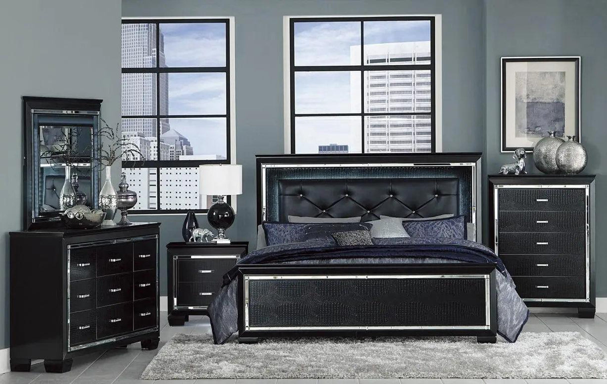 Allura Nightstand In Black 1916Bk - 4 | Homelegance | Home Elegance USA