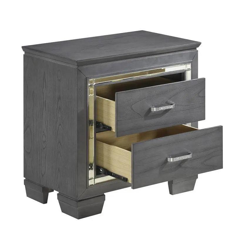 Allura Nightstand In Gray 1916Gy - 4 | Homelegance | Home Elegance USA