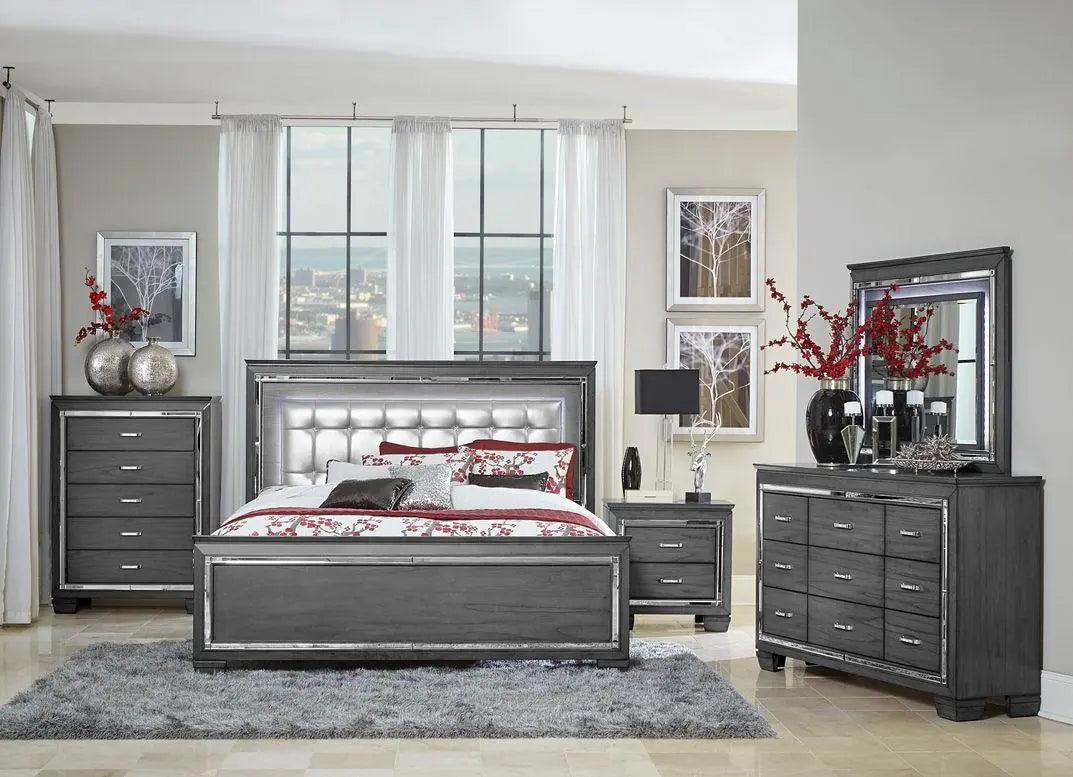Allura Nightstand In Gray 1916Gy - 4 | Homelegance | Home Elegance USA