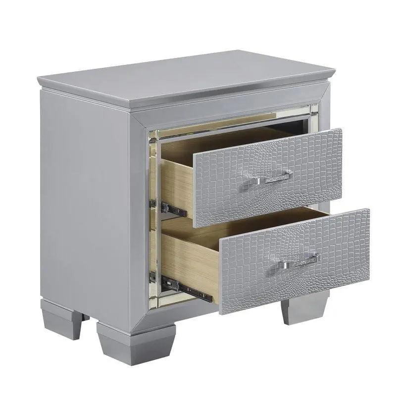 Allura Nightstand In Silver 1916 - 4 | Homelegance | Home Elegance USA