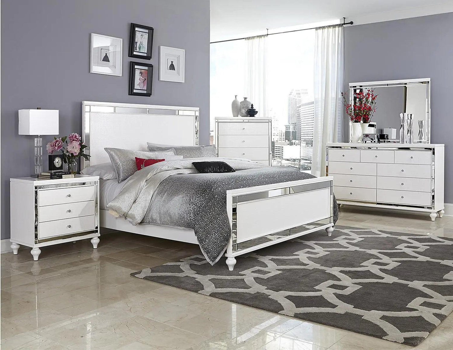 Alonza 3 Drawer Nightstand In White 1845 - 4 | Homelegance | Home Elegance USA