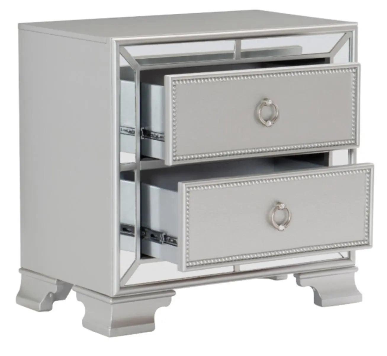 Avondale Nightstand In Silver 1646 - 4 | Homelegance | Home Elegance USA