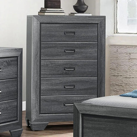 Beechnut 5 Drawer Chest In Gray 1904Gy - 9 | Homelegance | Home Elegance USA